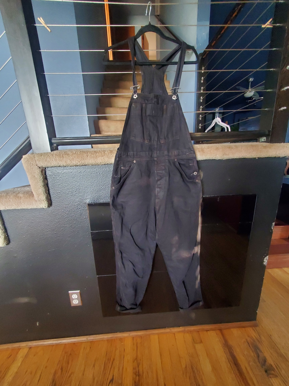 Levi's Black Cotton Bib Overalls